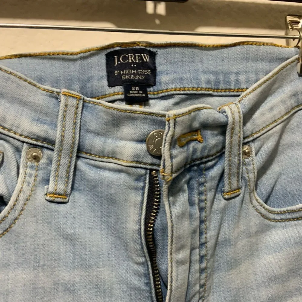 J Crew women’s 9”High Rise Skinny Jeans size 26